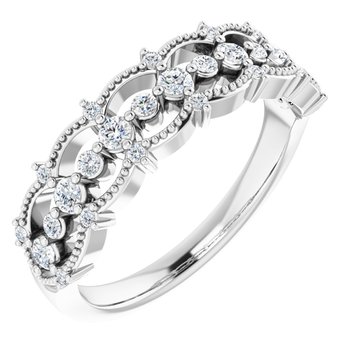 14K White .33 CTW Diamond Stackable Ring Ref 15641135